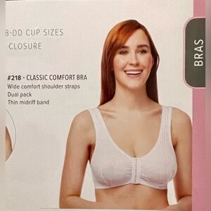 ClearPoint Medical Classic Comfort Bra #218 Dual Pack | B-DD Cups | size 42